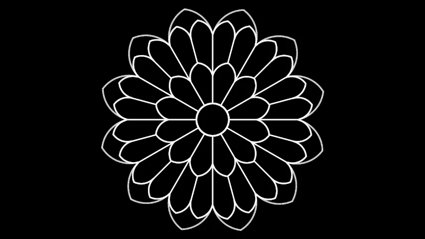 Computer graphic of the tracery of the South Rose, Notre Dame, Paris