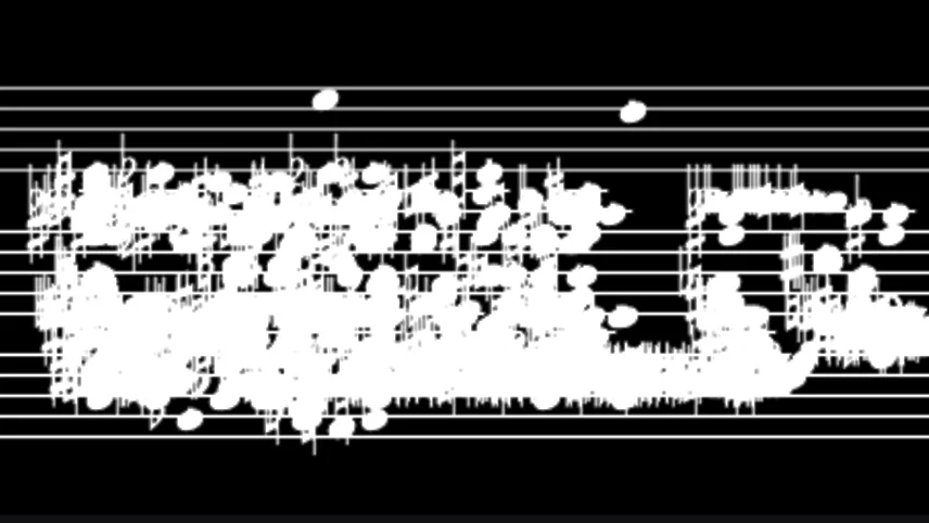 Music notation representing a sine-wave model transcription of sounds of a 3D printer