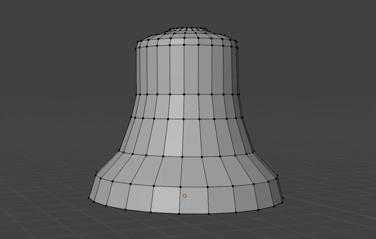 3D computer graphics model of a bell on a grey background