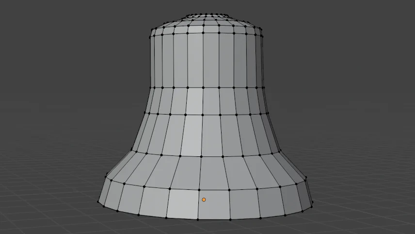 Computer generated model of a bell using 3D software, Blender