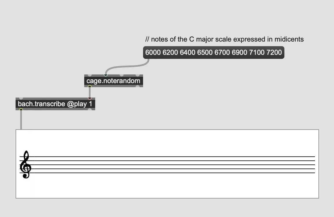 Adding a bach.transcribe object in Max