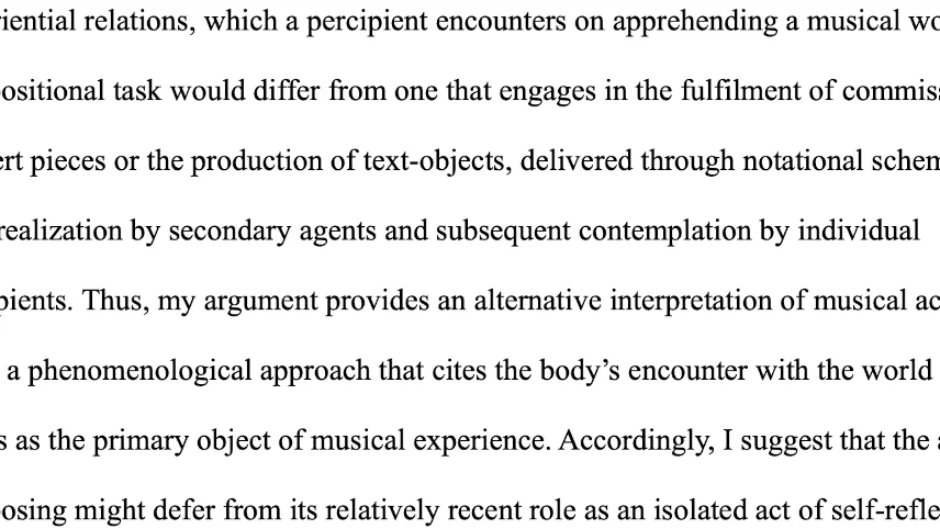 Dissertation title page: Music as Embodied Action, Nicholas Brown doctoral thesis, Oxford University, 2006