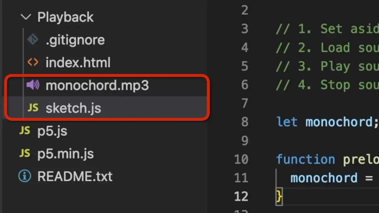 screenshot of folder setup