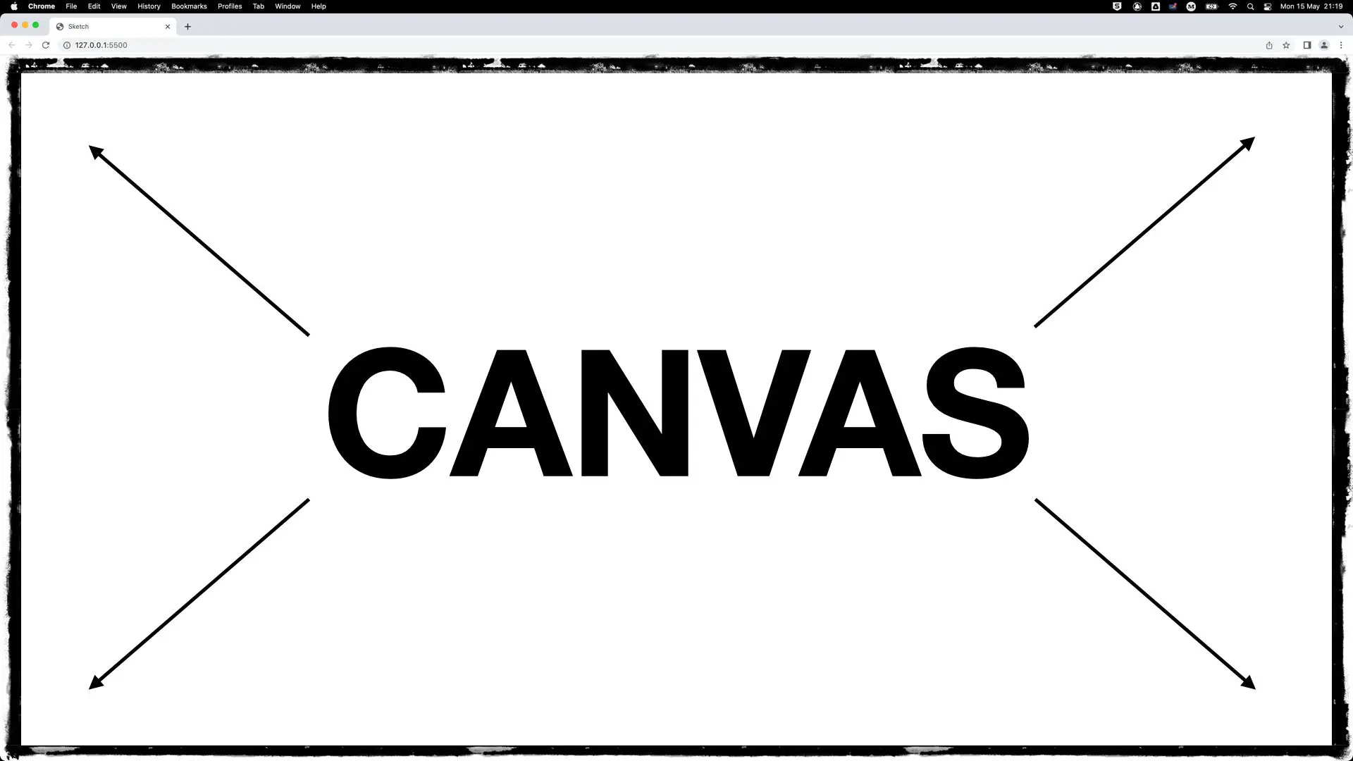 Canvas filling the browser window, created with createCanvas()