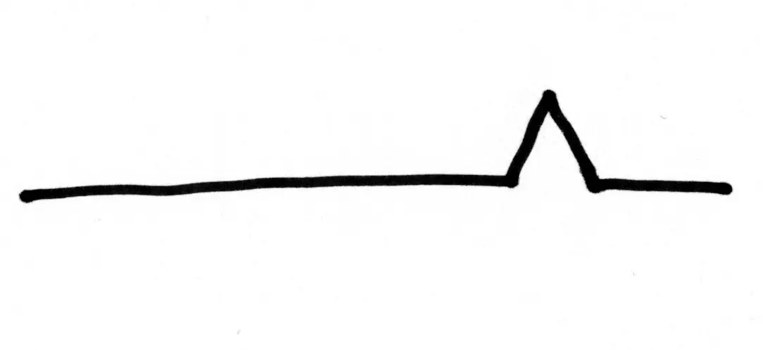 abstract line-drawing/diagram of a blip
